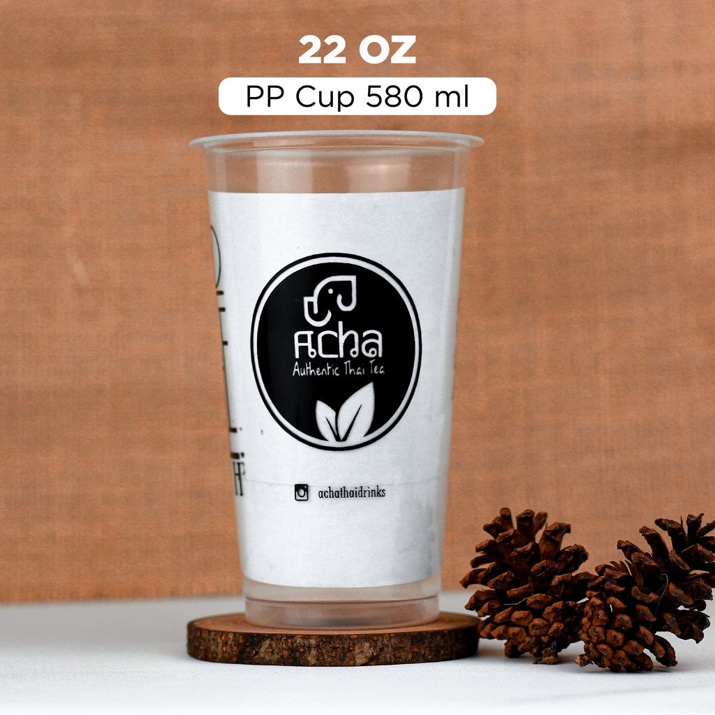 SABLON + CUP PLASTIC CUP PP / GELAS PLASTIK PP 22 OZ (580 ML)
