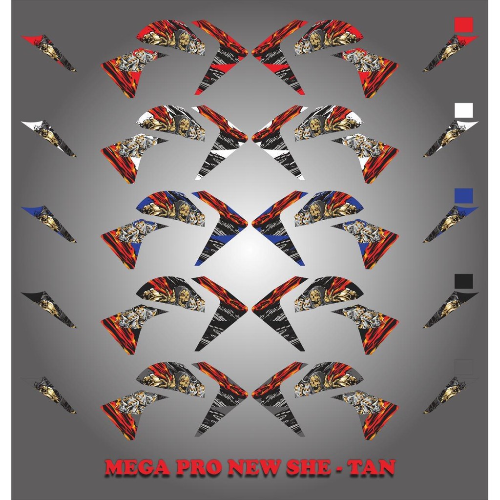 STRIPING STIKER LIST MEGAPRO NEW / MP NEW MONO SHOCK MONSTER GHOST SHE-TAN