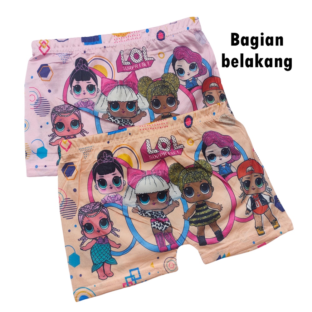 Boxer Anak Perempuan Karakter Uk M L XL (3 Pcs)