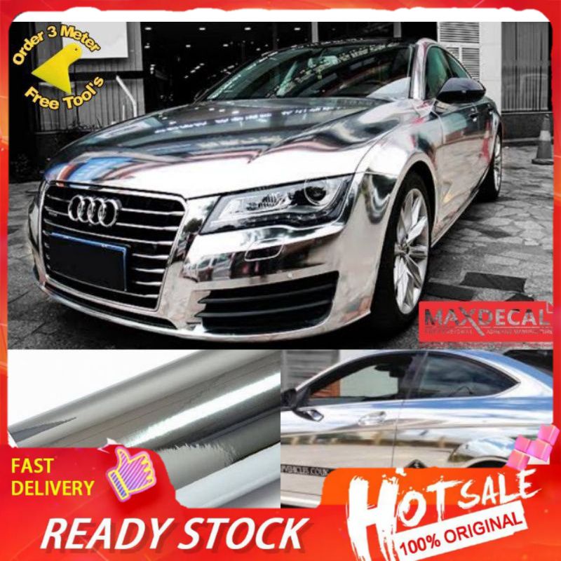 Stiker Skotlet Warna Silver Krom Sticker Chrome Motor dan Mobil Stiker Chrome Sticker Skotlet Mobil 