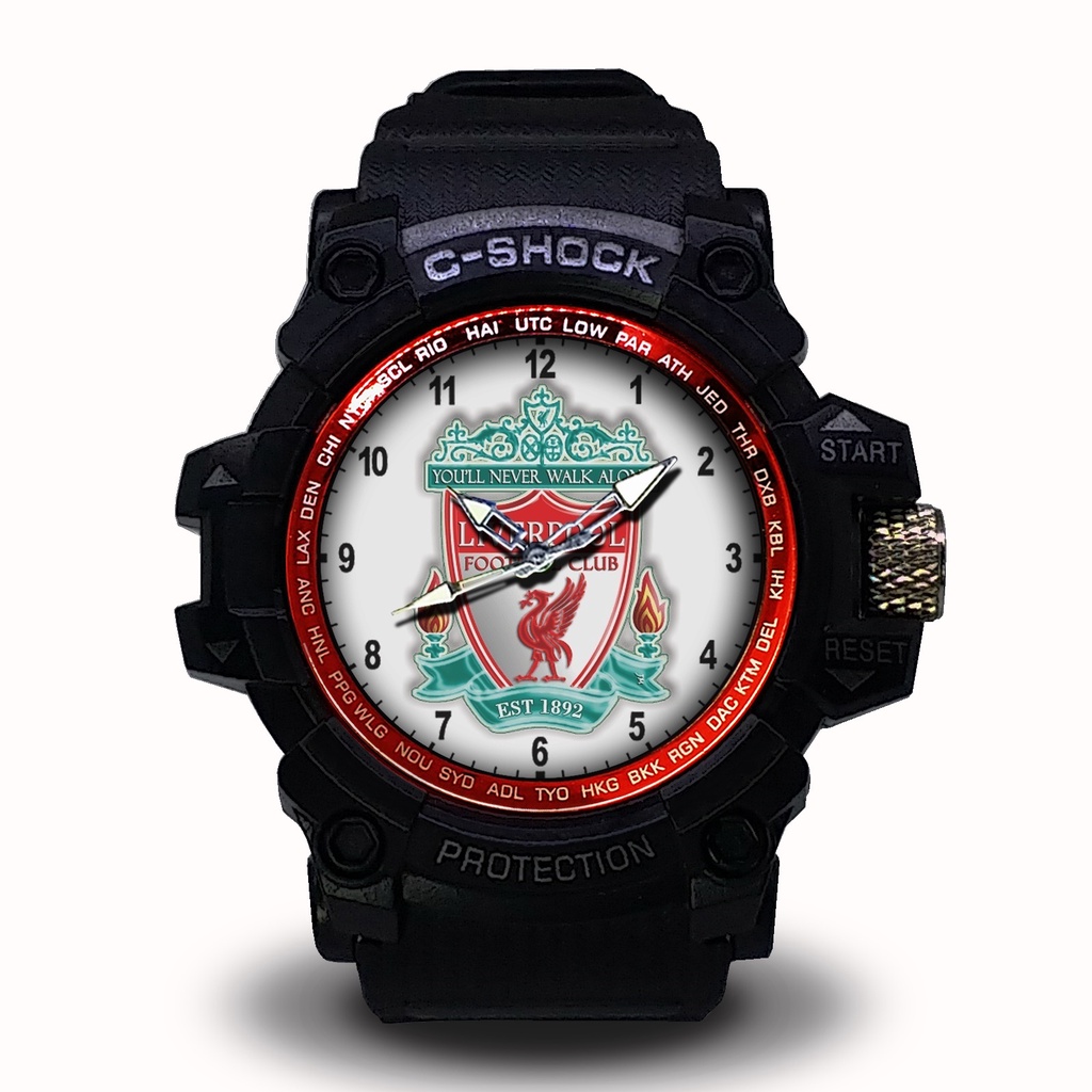 JAM TANGAN CUSTOM LIVERPOOL MU MILAN ARSENAL MUNCHEN BARCA ROMA PUTIH