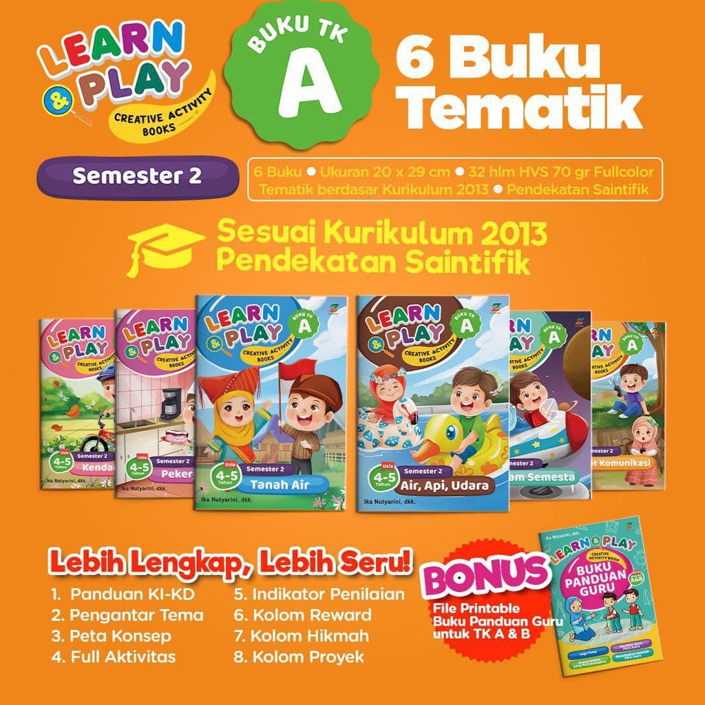 Jual Buku Paket Tematik Untuk Anak TK A Dan B : Learn & Play | Shopee ...