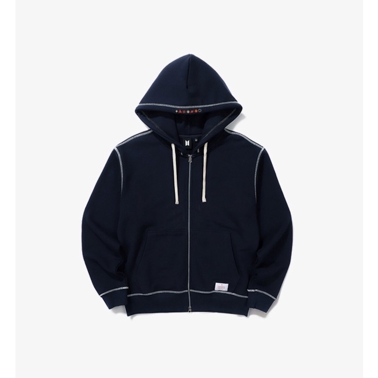 BTS PTD MERCH ZIP UP HOODIE NAVY