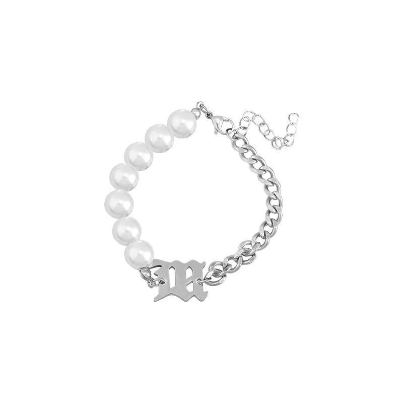 IFYOU Kalung Dan Gelang Mutiara Bentuk Hati Motif Tulisan Gaya Korea Untuk Wanita