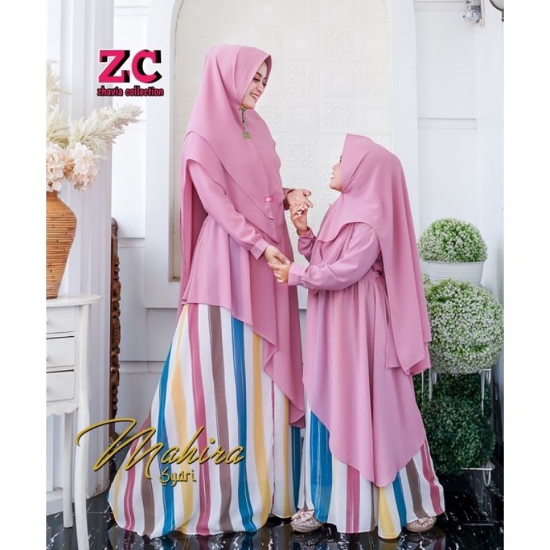 GAMIS SYARI COUPLE MOM & KIDS GAMIS SET HIJAB CERUTY BABYDOLL