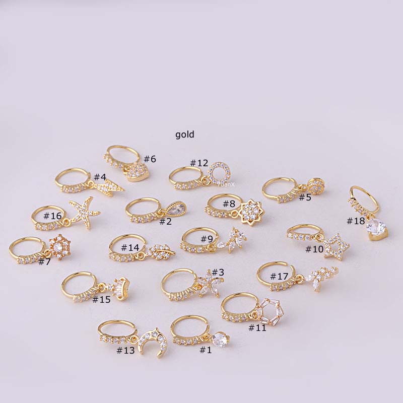 1 Pc Anting Tindik Hidung Tanpa Kunci Ukuran 8mm 20Gauge