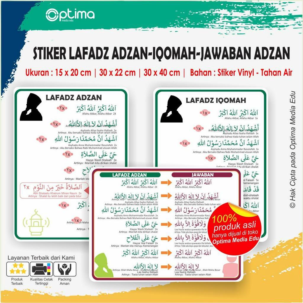 

Stiker Panduan Lafadz Adzan - Iqomah - Jawaban Adzan