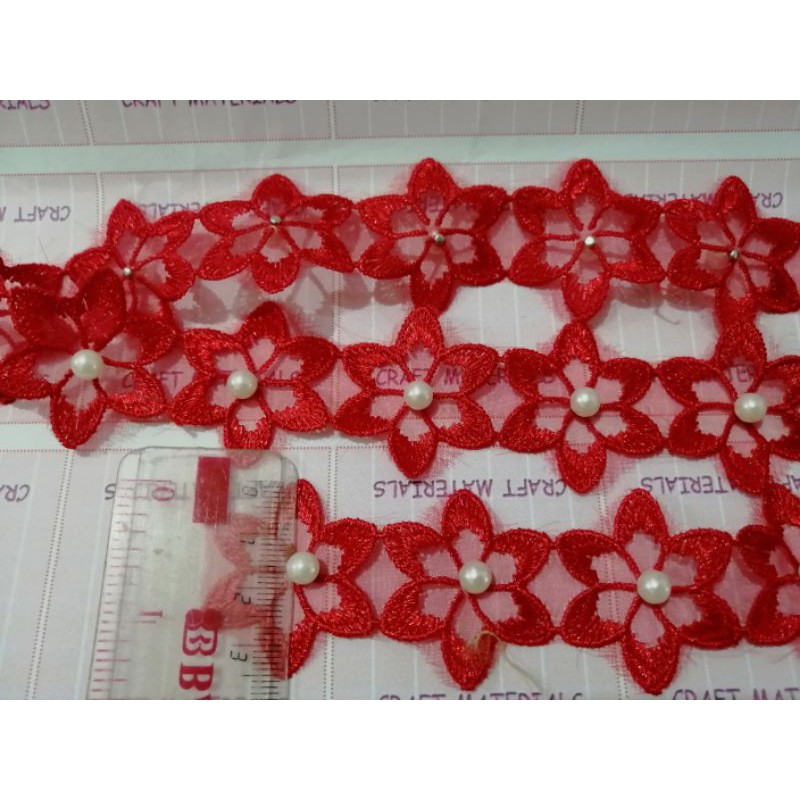 [PER METER] Renda bordir bunga