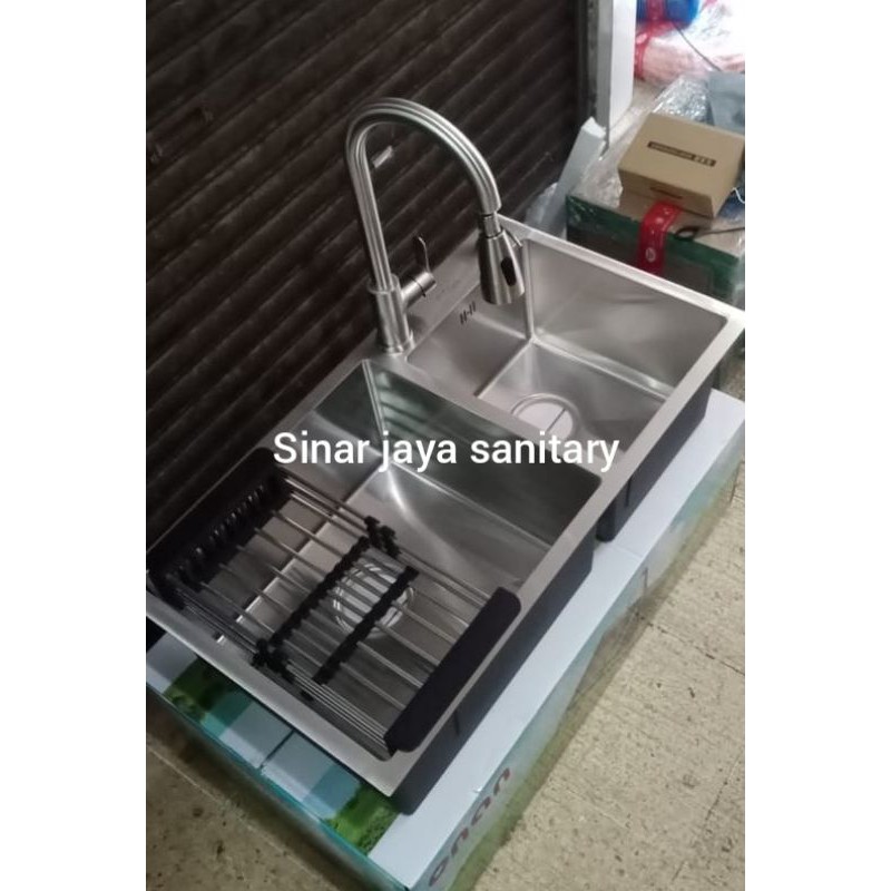 Paket komplit kitchen sink ONAN 8245 &quot; kran tarik panas dingin &quot; / Paket sink ONAN 8245