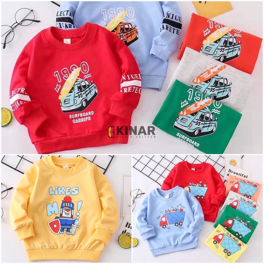 JAKET ANAK LAKI-LAKI SWEATER IMPORT MOBIL SURF TRUK FISH BANANA UMUR 0 6 BULAN 1 2 3 TAHUN OUTERWEAR