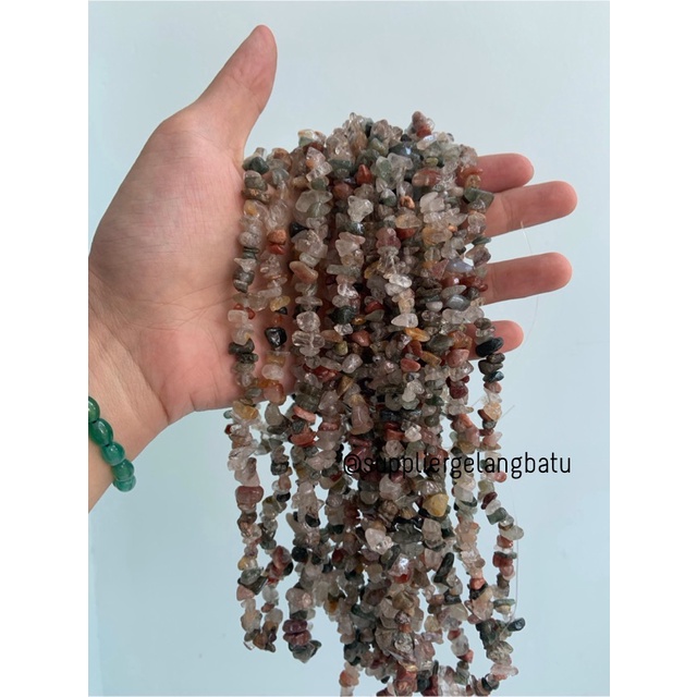 kerikil batu indian agate bloodstone 1cm bahan akik bloodstone india