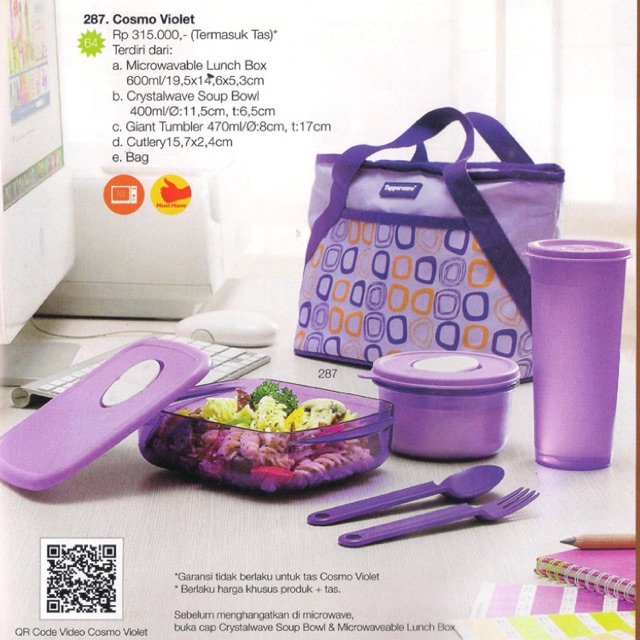Tas bekal Tupperware Cosmo violet