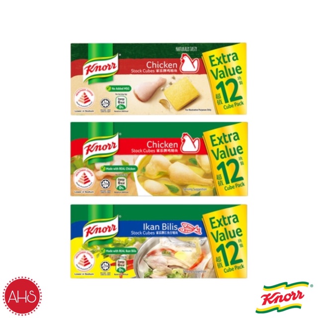 

KNORR Stock Cubes Malaysia 12s x 10g Chicken Non MSG Ikan Bilis