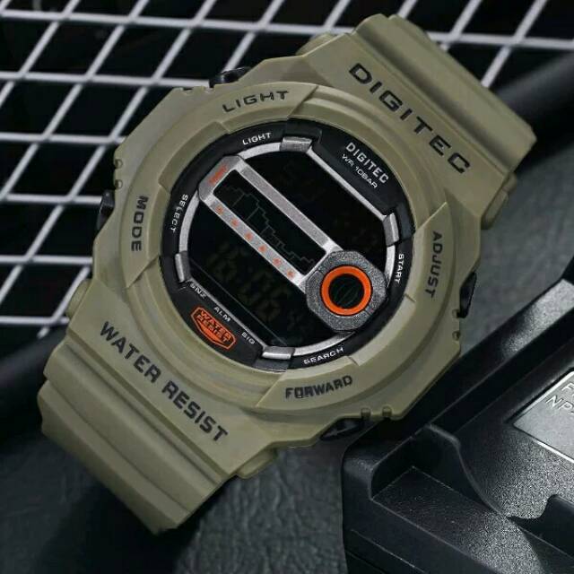 JAM TANGAN PRIA DIGITAL DIGITEC DG 2042T GREEN ORIGINAL