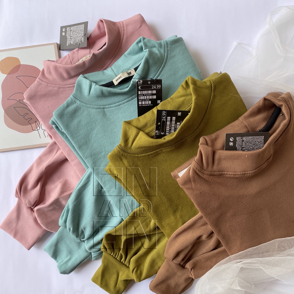 OVERSIZE TANGAN BALON RIB POLOS PREMIUM / BLOUSE WANITA / KAOS TANGAN BALON WANITA OVERSIZE