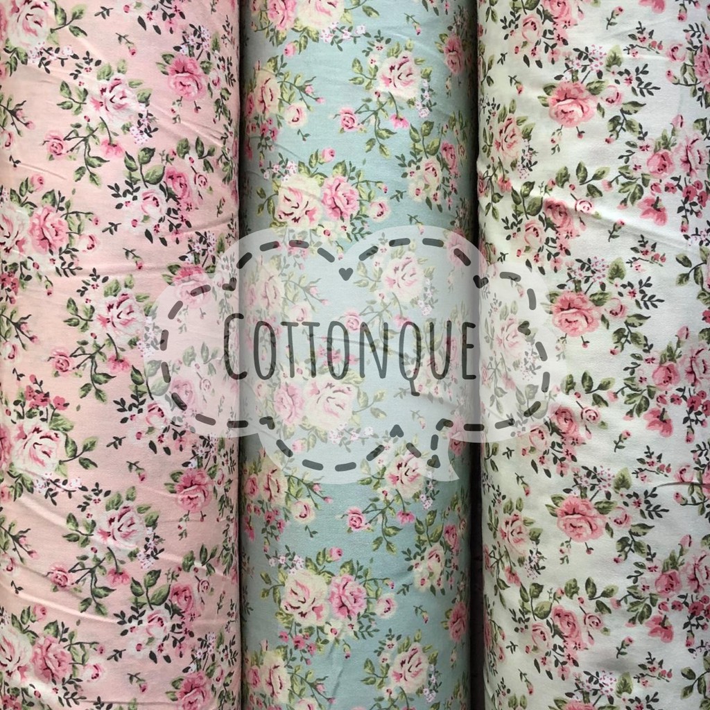 Kain Katun Jepang Motif Bunga Besar (min pembelian 2x klik)