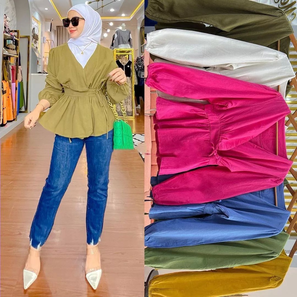 Cardigan Wanita Lula Cardi Bahan Crinkle Airflow Motif Polos Baju Atasan Wanita Lengan Panjang Outher Wanita Lengan Panjang Cardigan Putih Jumbo