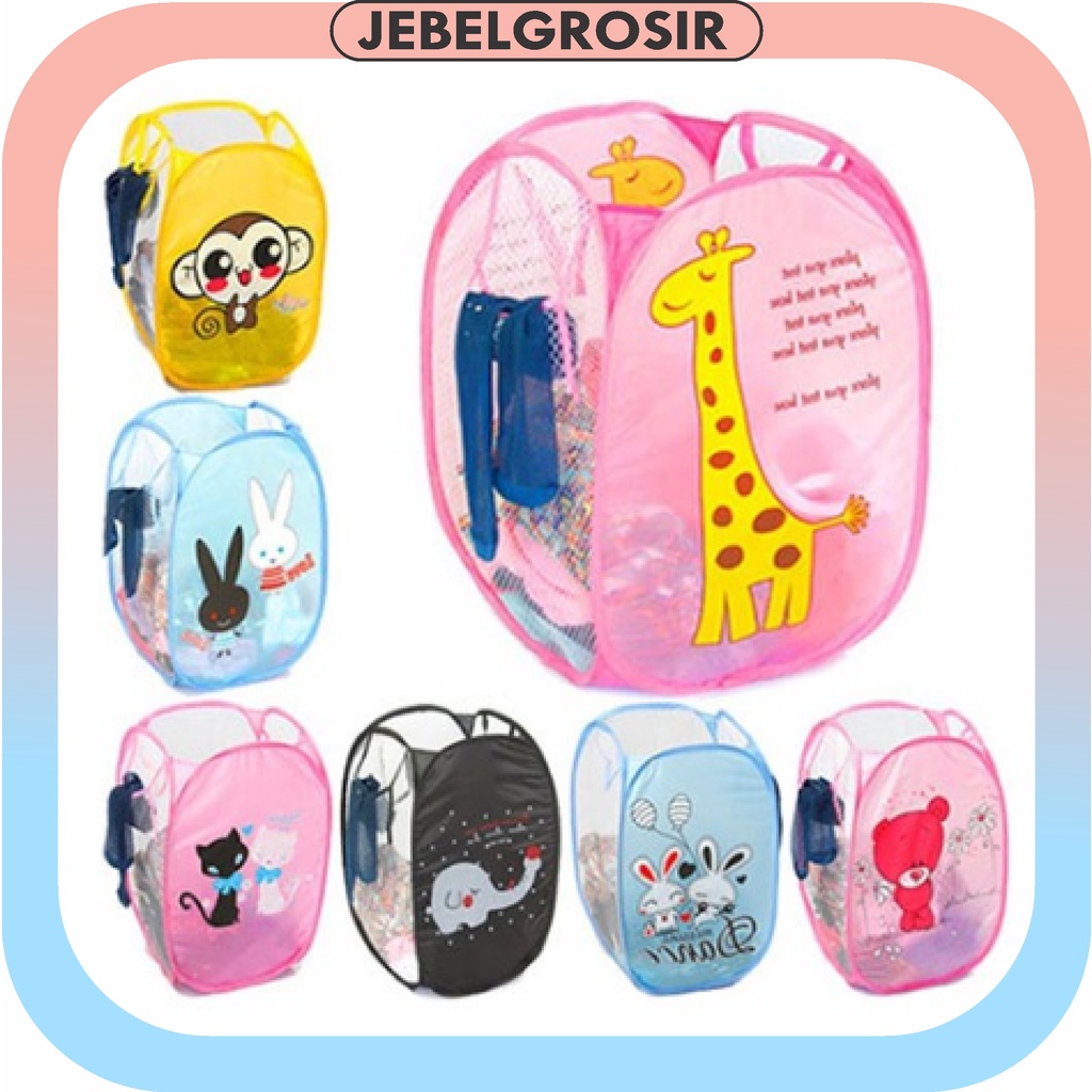 Jebelgrosir 33 COD Keranjang Baju Kotor Lipat Motif Laundry Basket Keranjang SerbaGuna Import