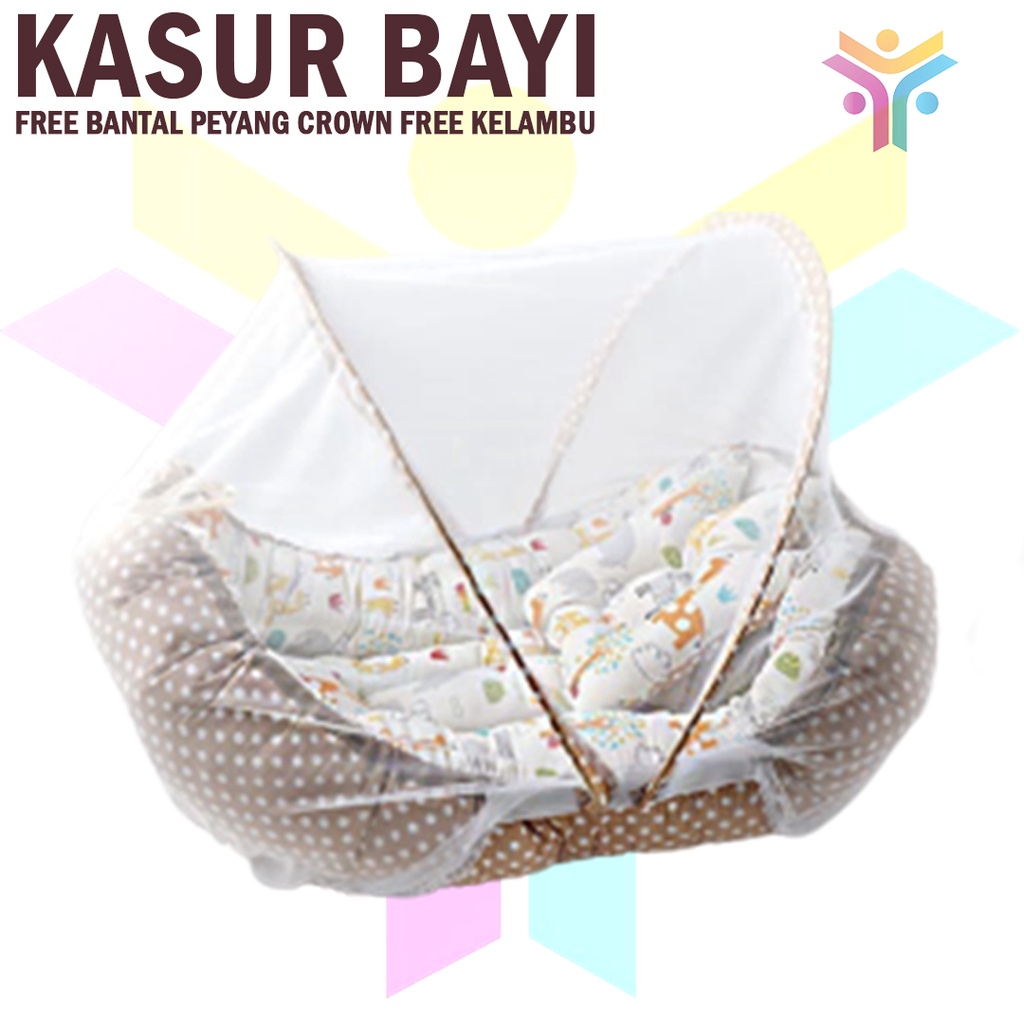 8 || KASUR BAYI FREE BANTAL PEYANG CROWN / KASUR KAPAL BABY NEST/FREE KELAMBU/BISA BOLAK BALIK