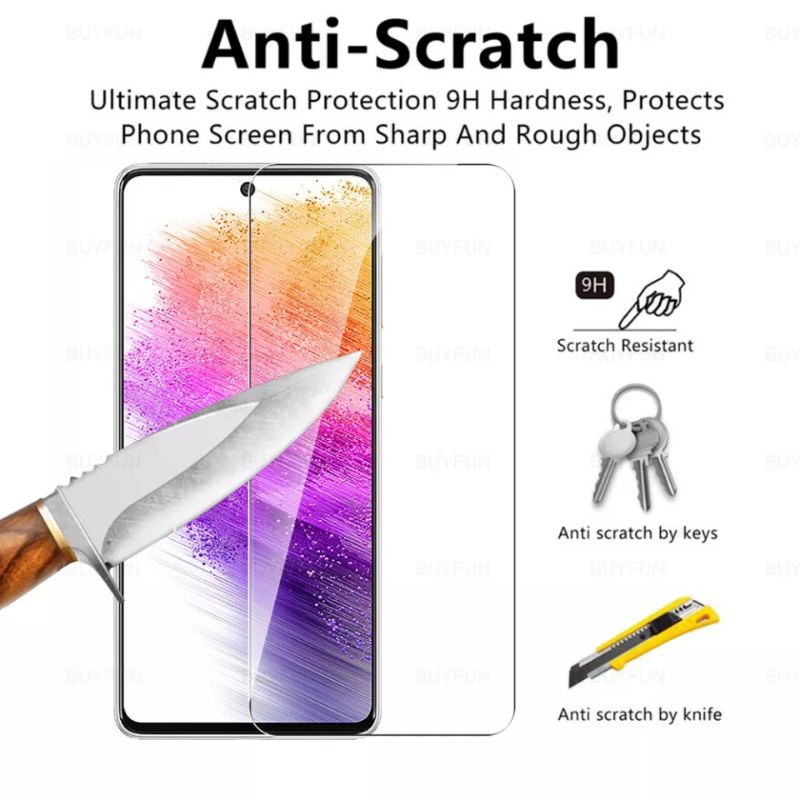 TEMPERGLASS CLEAR SAMSUNG GALAXY A73 5G 9H TEMPERED GLASS BENING SCREEN PROTECTOR ANTI GORES