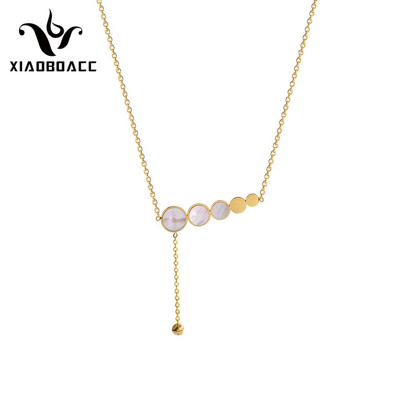 XiaoboACC Kalung Rantai Klavikula 18K Gold Bahan Titanium Steel Hypoallergenic Ukuran Untuk Wanita - 38CM+6CM