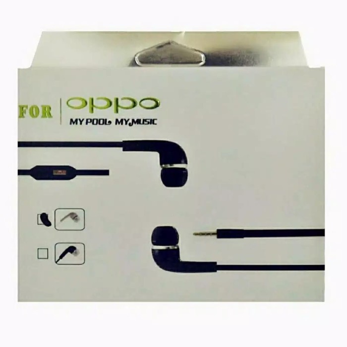 Headset Handsfree Earphone OPPO Stereo Plus Mic HF31 Grosir