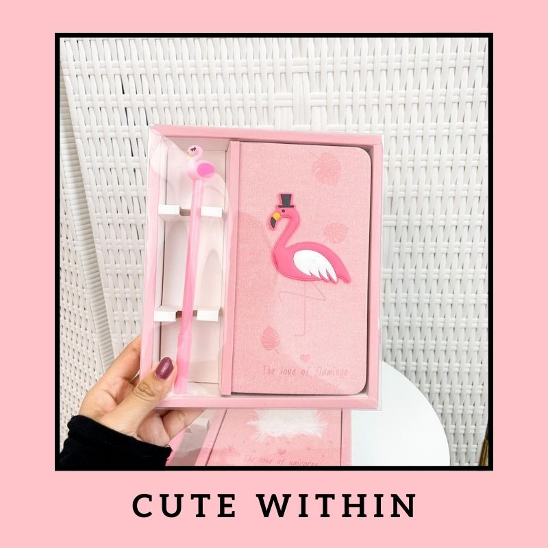 

PAKET BUKU BOX PULPEN LUCU KARAKTER FLAMINGO PINK