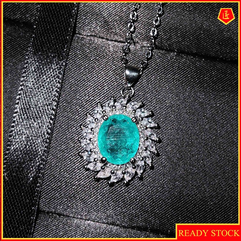 [Ready Stock]Light Luxury Gem Pendant Banquet Party Necklace Temperament