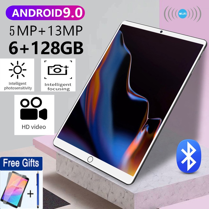 New Android Tablet PC 6GB + 128GB 4G-LTE Learning Tablet HD Dual SIM Smart Tablet Support Dual SIM Dual Standby Online Games