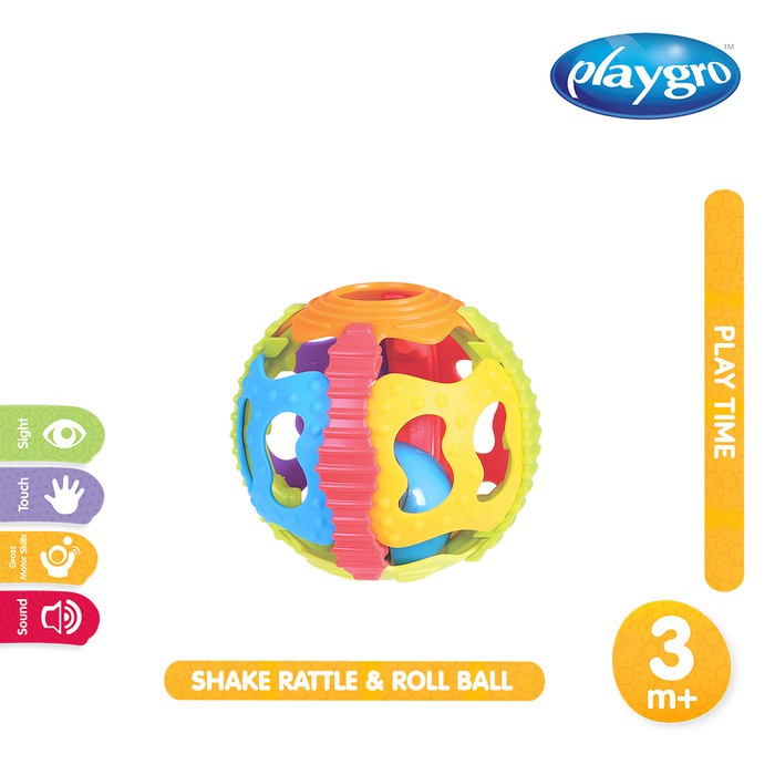 PLAYGRO SHAKE RATTLE &amp; ROLL BALL - 120753