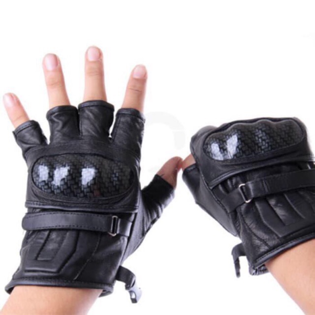 Sarung tangan kulit asli / Sarung tangan motor / Half finger
