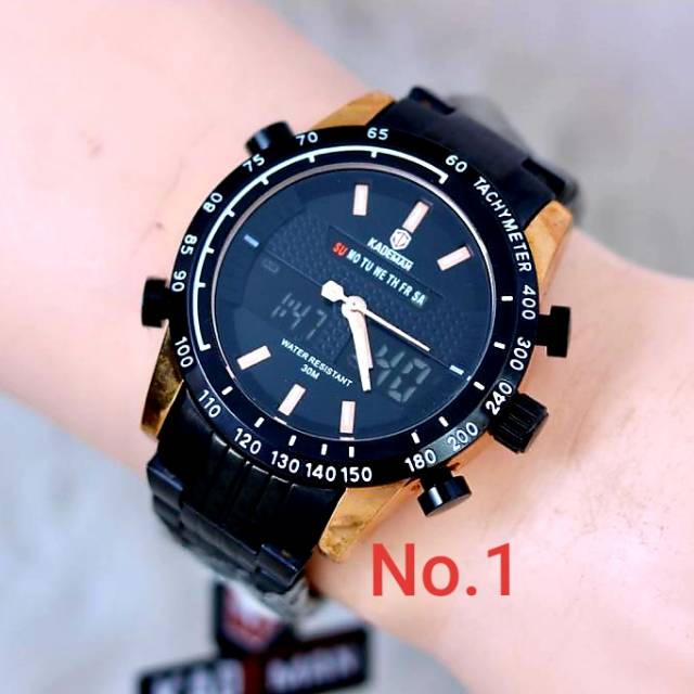 Jam Tangan Pria Dual Time KADEMAN KDM5020 ORIGINAL Water Resistant 30M