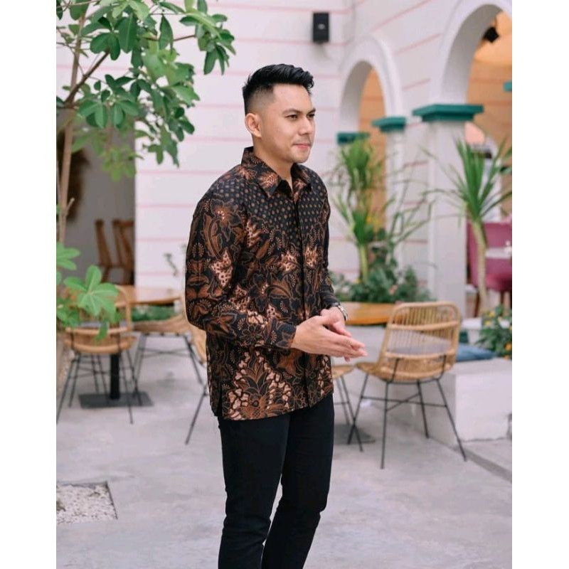 Batik Pria Premium Terbaru Modern Full Furing Lengan Panjang Pendek Asli Solo - Baju Batik Pria Seragam Kerja Kantor