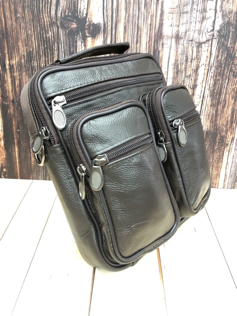 TAS SELEMPANG KULIT ASLI TAS KULIT ASLI MODEL TENGTENG TAS PRIA KULIT ASLI BAHAN JERUK CPK-207