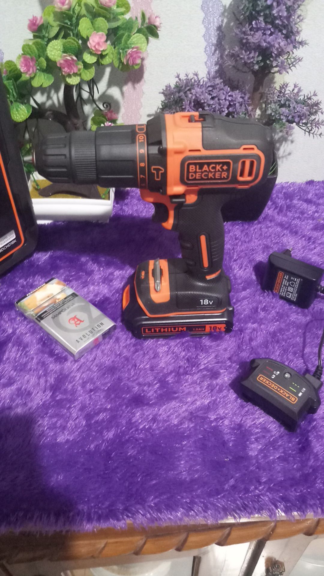 Cordless Black Decker Bdchd18k Bor Baterai 18v