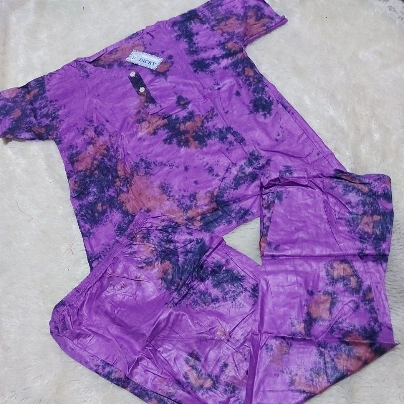 ONE SET PIYAMA CP TIEDYE WANITA / SET PAJAMAS TIE DYE CELANA PANJANG (etalase1)-Motif 26