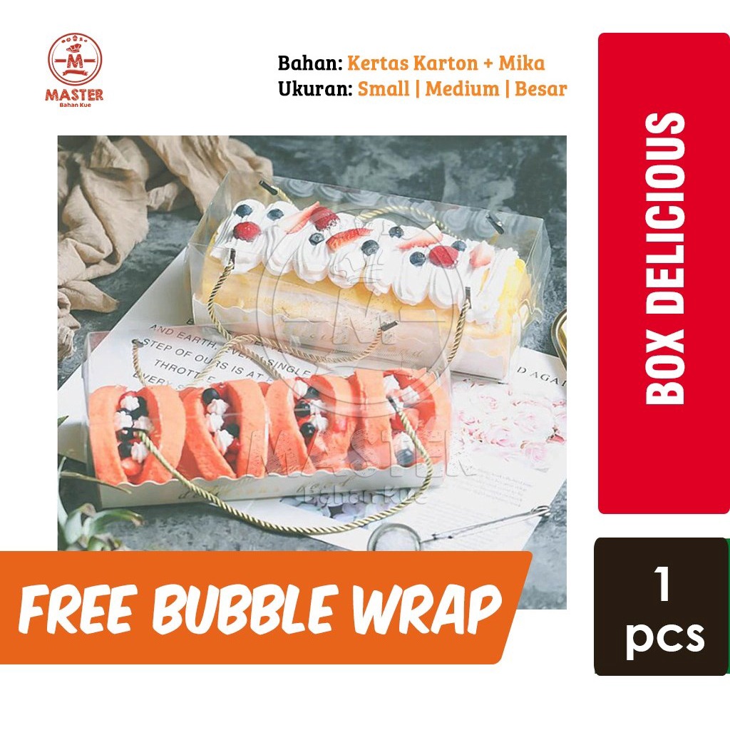 

Box Bolu Brownies Delicious / Polos Tutup Transparan [1 lbr]