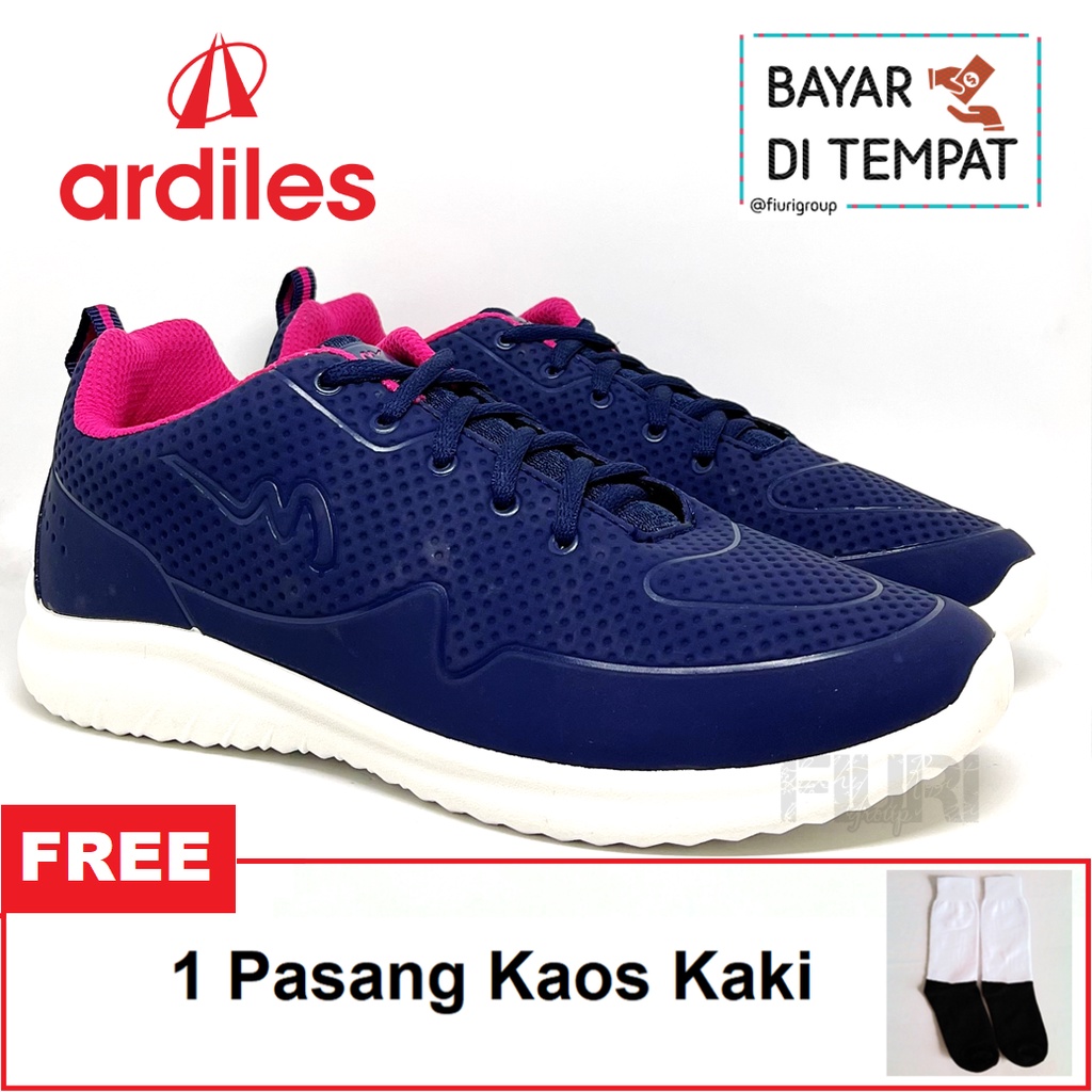 FIURI - Ardiles Original - Moana Navy Pink 37-40 - Sepatu Olahraga Wanita - Sepatu Slip On Cewek Wanita - Sepatu Jogging Senam Lari  Perempuan - Sepatu Santai Wanita Cewek - Sepatu Sekolah - Sepatu Sneakers Wanita - Sepatu Kets Wanita - Sepatu Promo Murah