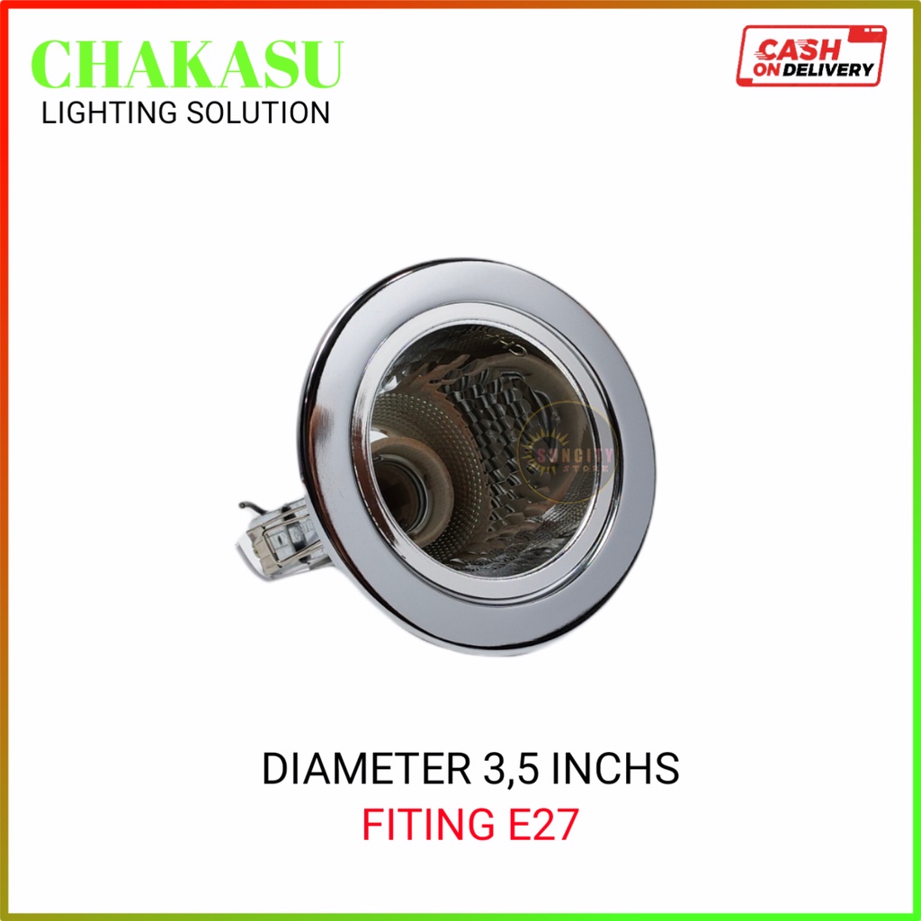 Chakasu Fiting Lampu Downlight 3.5 inchs - Warna Perak