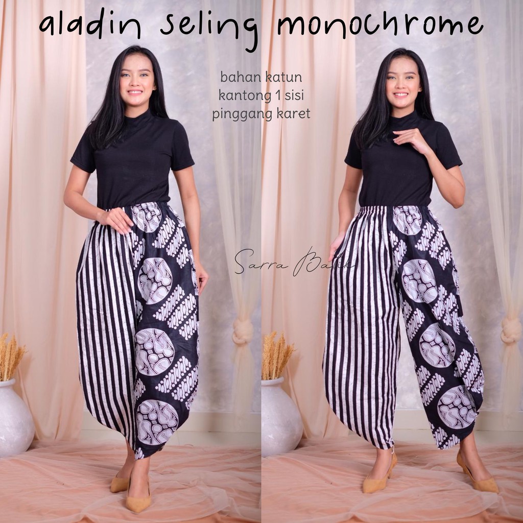 Aladin Seling Monochrome Batik Celana Joger Batik Modern Bawahan Seragam Kantor Muslim