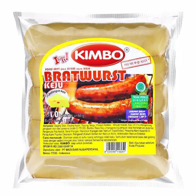 

Kimbo Sosis Bratwurst Keju Mini Isi 10pcs 500gr