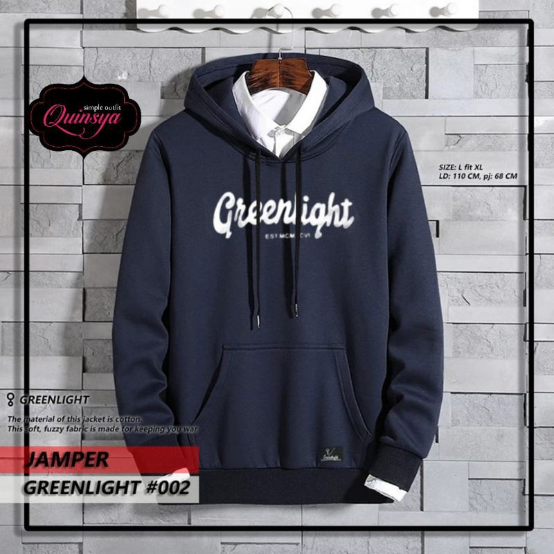 hoodie greenlight kode 002 / jamper cowok