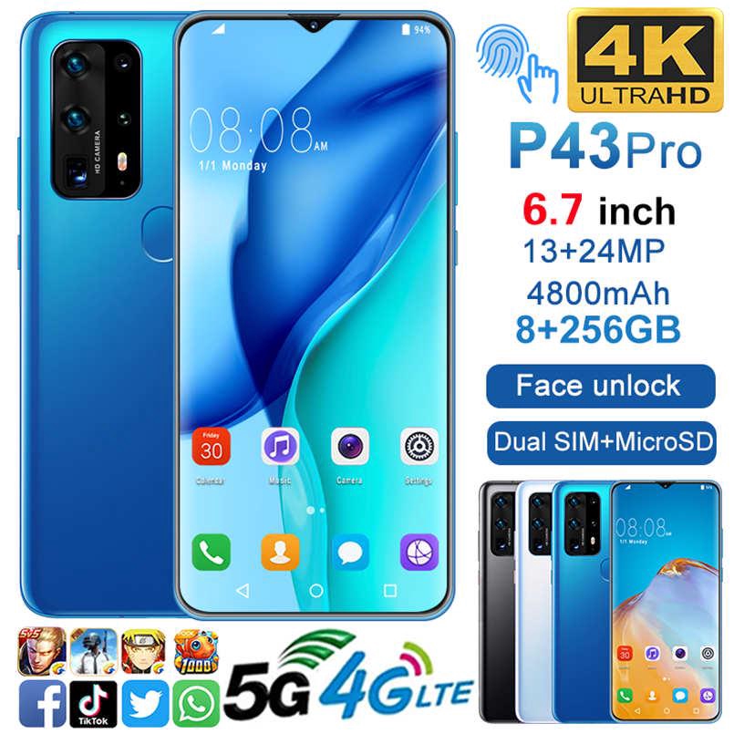 Smartphone P43 Pro 6.7 "hd + 8gb Ram + 256gb Rom 5g Untuk