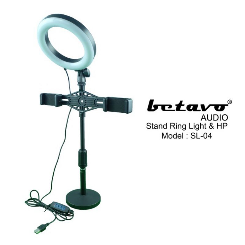 Stand Meja Handphone Betavo SL04 Lampu Ring Light