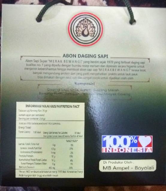 Abon super premium cap merak bewangi 250 gram