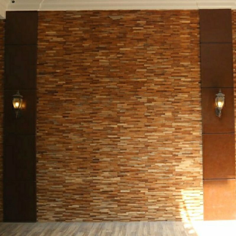 Bamboogrove_ Panel Dinding Kayu Jati Dekorasi Indoor