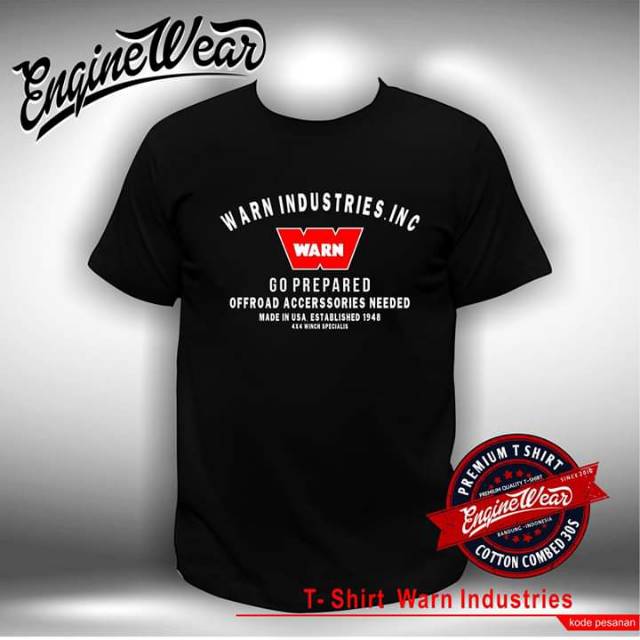 Kaos warn jeep Willys JK tshirt Offroad Baju Mobil Wrangler CJ7 rubicon land rover jimny land cruise