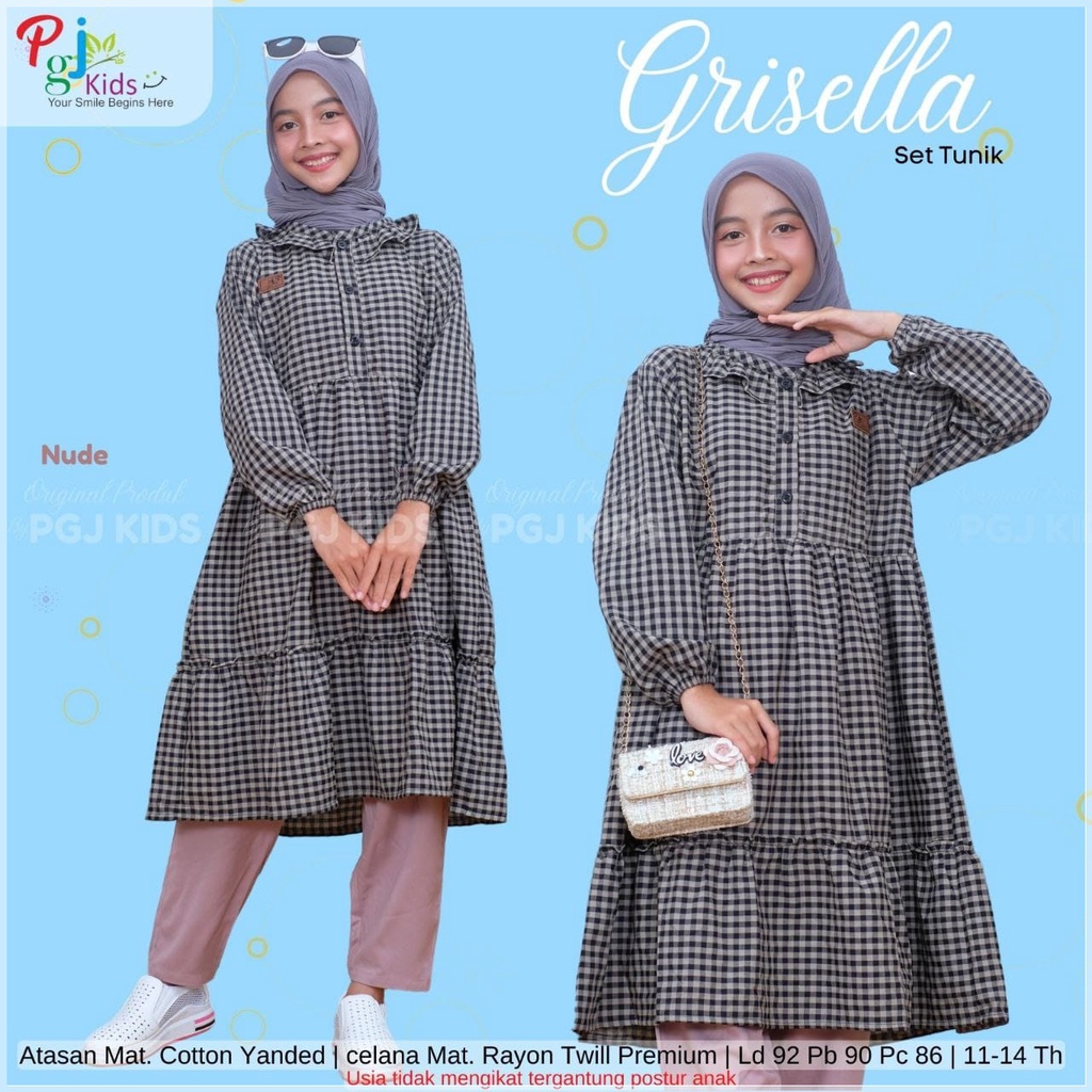 Setelan Tunik Anak Baju Anak Remaja Tanggung Perempuan Kekinian Lucu Trendy Terbaru