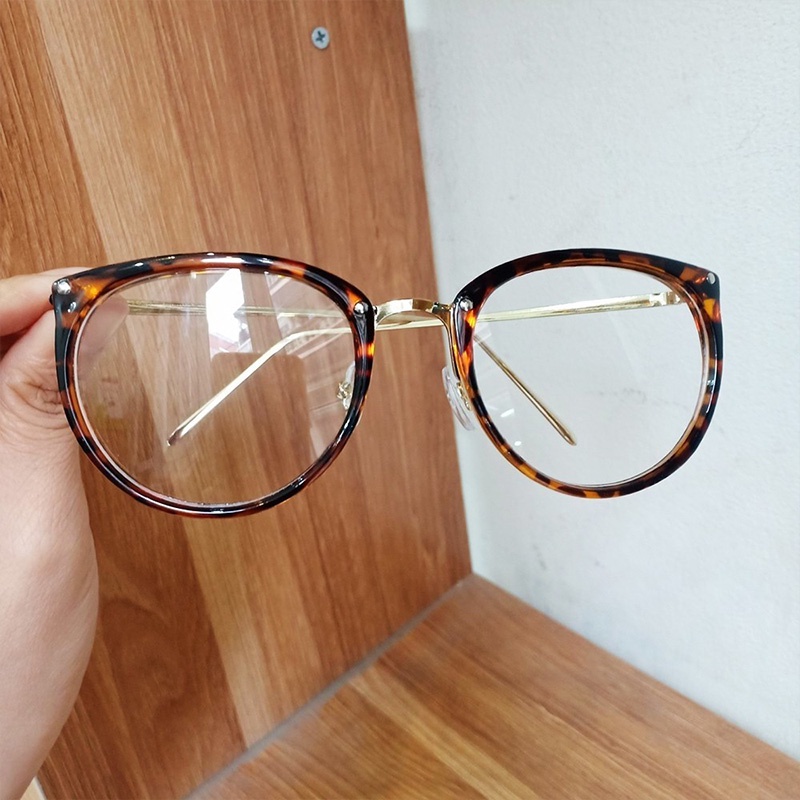 Kacamata Retro Leopard Wanita Mata Kucing Anti Radiasi Fashion Korea Cat Eye Eyeglasses ANTOP