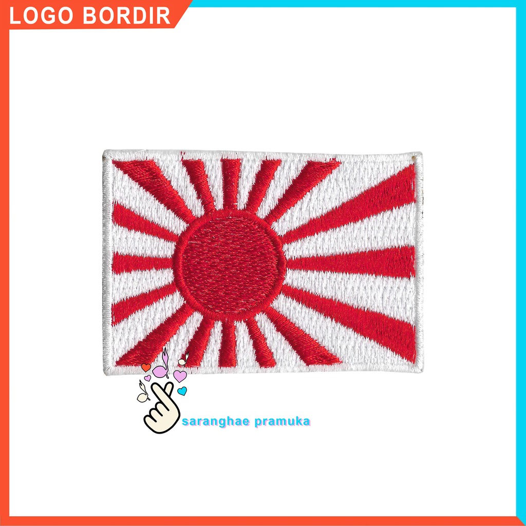 Logo Patch Emblem Bordir Bendera Jepang Nippon Anime